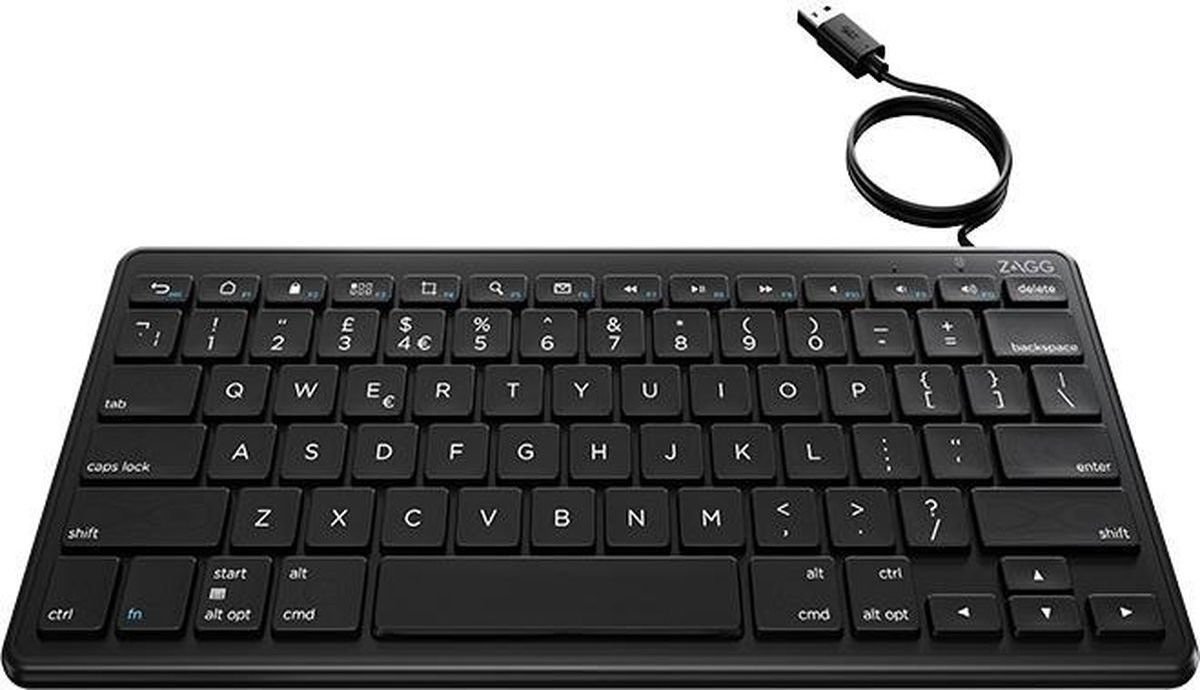 ZAGG Bedraad Toetsenbord QWERTY met USB-A Kabel 1.5M Zwart afbeelding 1