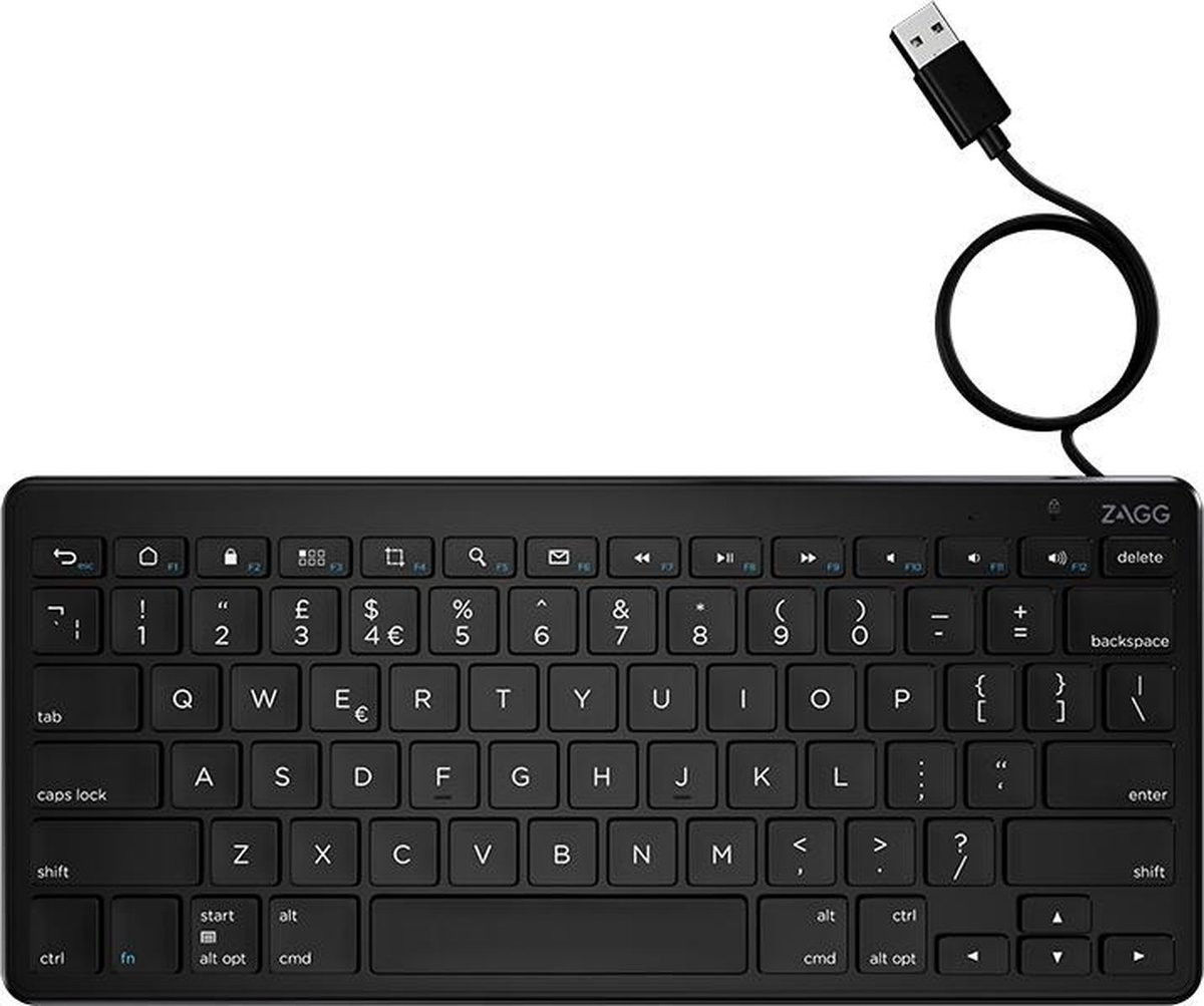 ZAGG Bedraad Toetsenbord QWERTY met USB-A Kabel 1.5M Zwart afbeelding 2