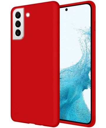 Samsung Galaxy S22 Hoesje Siliconen Back Cover Rood Hoesjes
