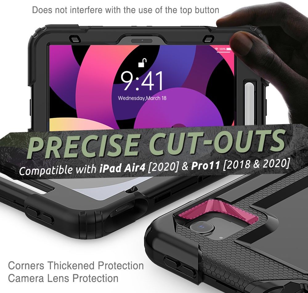 iPad Air (2020/2022) / iPad Pro 11 (2018/2020) Hoes Full Protect Zwart afbeelding 8