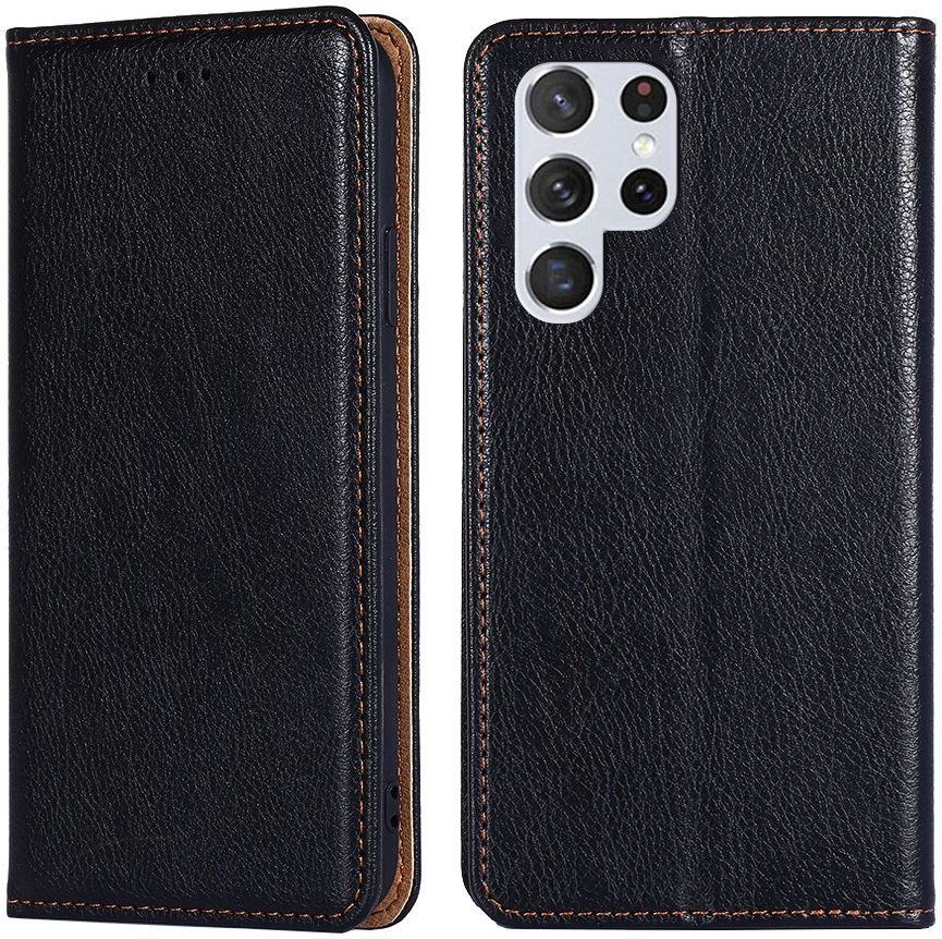 Samsung Galaxy S22 Ultra Hoesje met Pasjes Book Case Kunstleer Zwart afbeelding 4