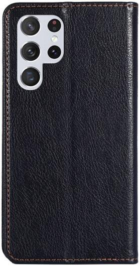 Samsung Galaxy S22 Ultra Hoesje met Pasjes Book Case Kunstleer Zwart afbeelding 2