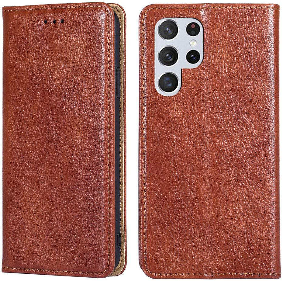 Samsung Galaxy S22 Hoesje met Pasjes Book Case Kunstleer Bruin afbeelding 4