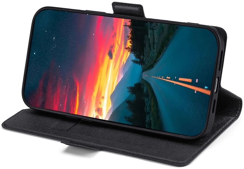 Samsung Galaxy S22 Plus Hoesje Vintage Book Case met Kaarthouder Zwart afbeelding 3