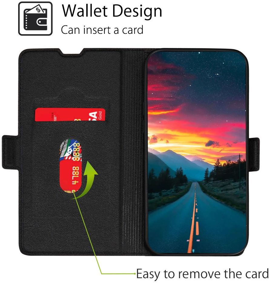 Samsung Galaxy S22 Plus Hoesje Vintage Book Case met Kaarthouder Zwart afbeelding 5