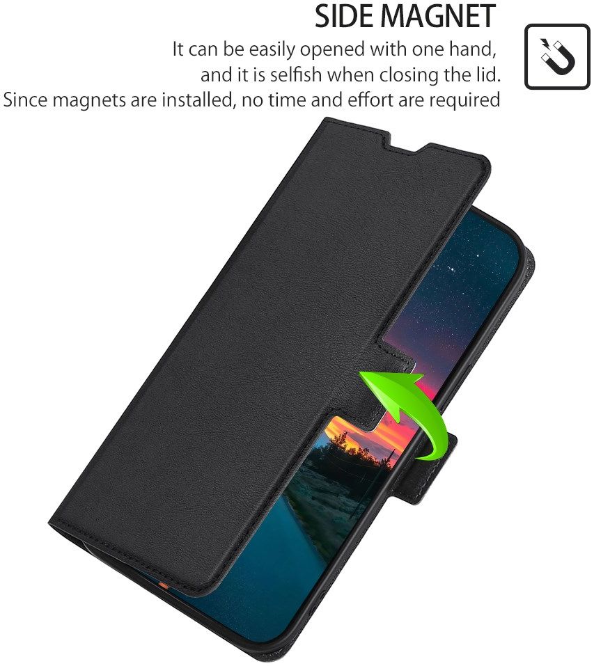 Samsung Galaxy S22 Plus Hoesje Vintage Book Case met Kaarthouder Zwart afbeelding 6