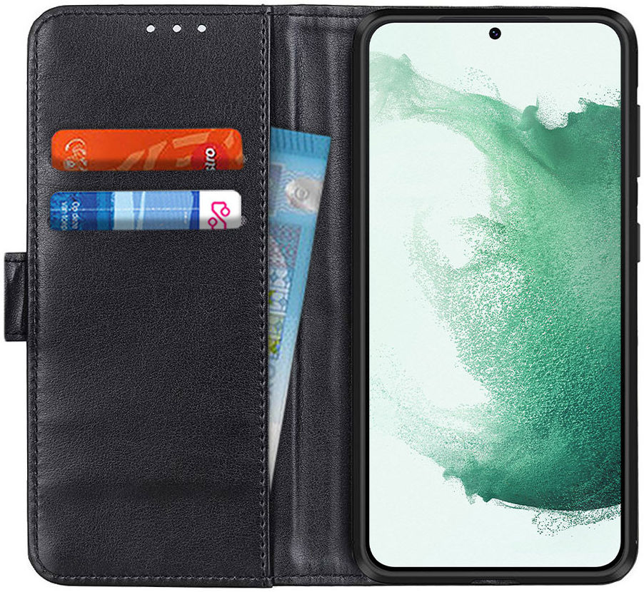 Samsung Galaxy S22 Plus Hoesje Kunstleer Book Case Portemonnee Zwart afbeelding 1