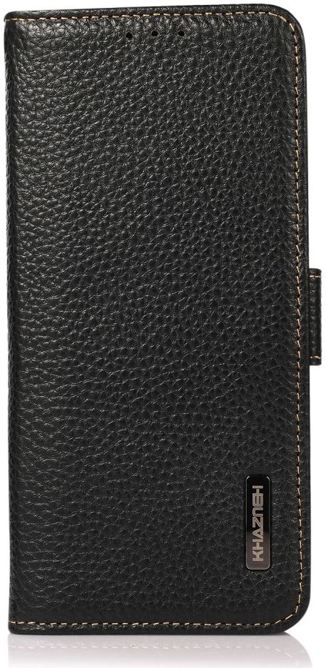 KHAZNEH Samsung Galaxy S22 Plus Hoesje RFID Wallet Echt Leer Zwart afbeelding 2