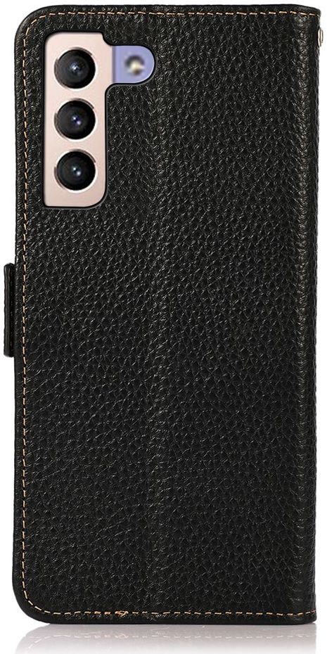 KHAZNEH Samsung Galaxy S22 Plus Hoesje RFID Wallet Echt Leer Zwart afbeelding 3