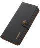 KHAZNEH Samsung Galaxy S22 Ultra Hoesje RFID Book Case Echt Leer Zwart