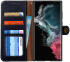 KHAZNEH Samsung Galaxy S22 Ultra Hoesje RFID Book Case Echt Leer Zwart