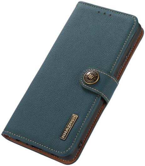 KHAZNEH Samsung Galaxy S22 Ultra Hoesje RFID Book Case Echt Leer Groen afbeelding 6