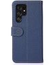 KHAZNEH Samsung Galaxy S22 Ultra Hoesje Wallet Case Echt Leer Blauw