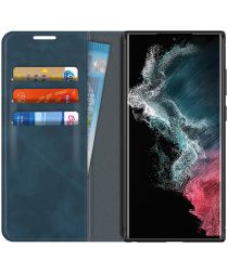 Samsung Galaxy S22 Ultra Hoesje Wallet Book Case Blauw