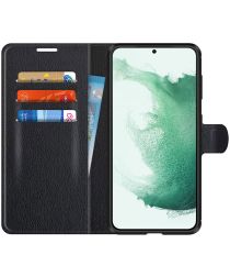 Samsung Galaxy S22 Plus Hoesje Portemonnee Book Case Kunstleer Zwart