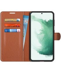 Samsung Galaxy S22 Plus Hoesje Portemonnee Book Case Kunstleer Bruin