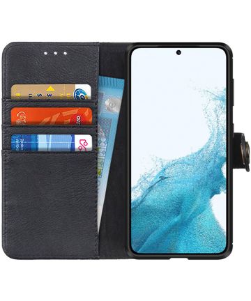 KHAZNEH Samsung Galaxy S22 Hoesje Wallet Book Case Kunstleer Zwart Hoesjes