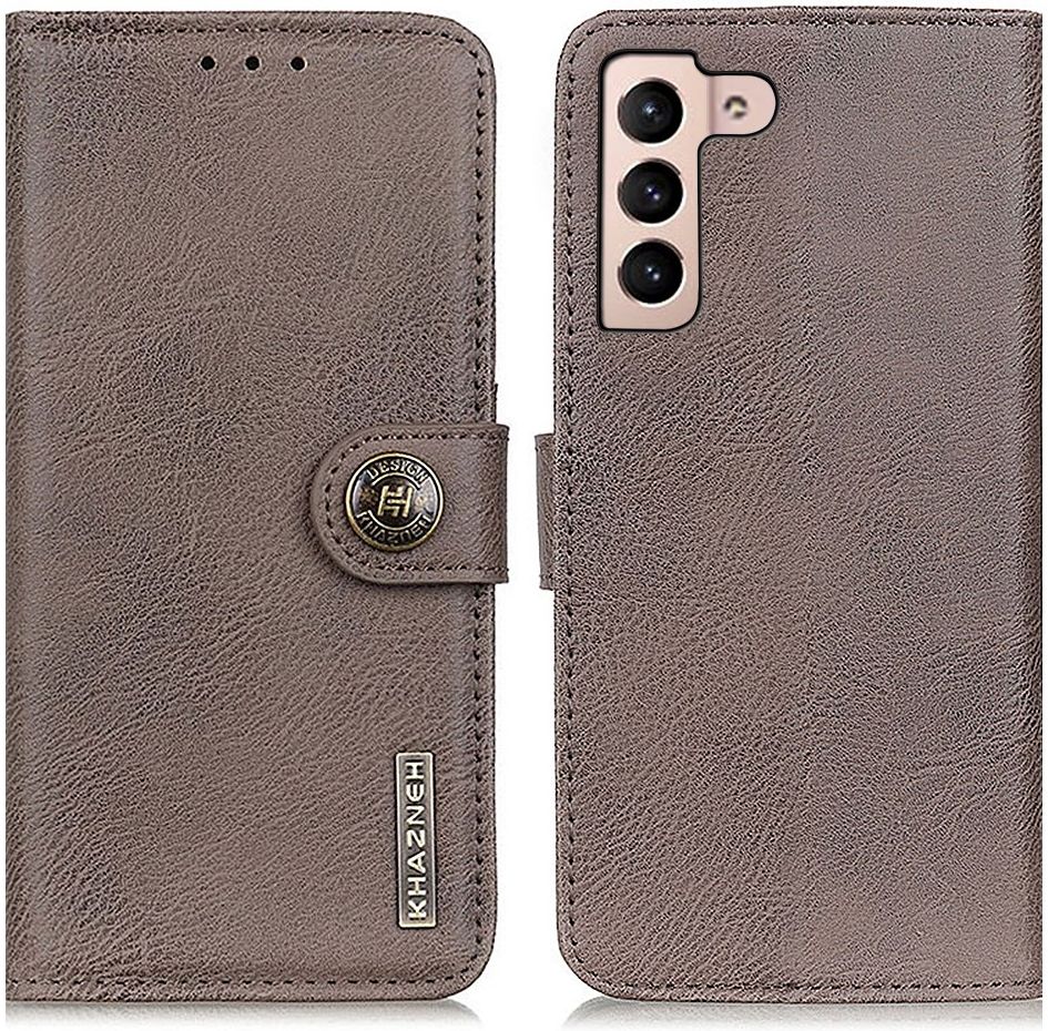 KHAZNEH Samsung Galaxy S22 Hoesje Wallet Book Case Kunstleer Khaki afbeelding 9