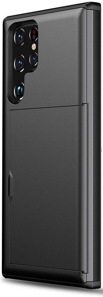 Samsung Galaxy S22 Ultra Hoesje met Kaarthouder Back Cover Zwart afbeelding 2