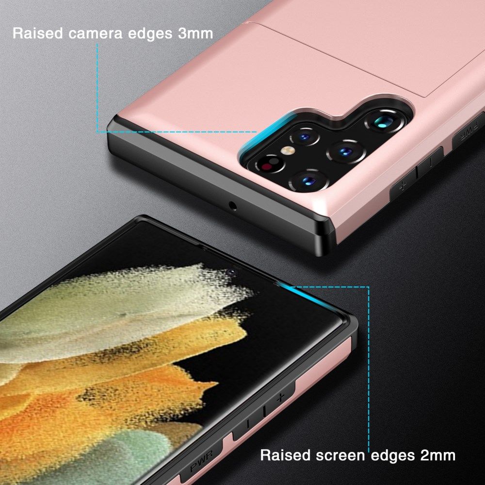 Samsung Galaxy S22 Ultra Hoesje met Kaarthouder Back Cover Grijs afbeelding 5