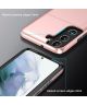 Samsung Galaxy S22 Hoesje Back Cover met Kaarthouder Roze