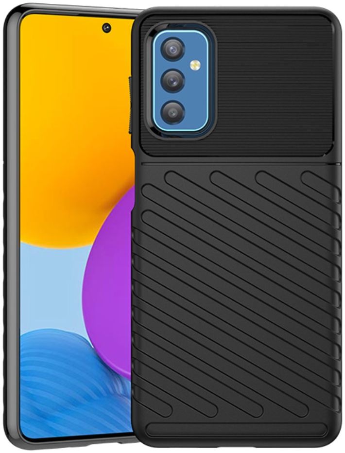 Samsung Galaxy M52 5G Hoesje Twill Thunder TPU Back Cover Zwart afbeelding 1