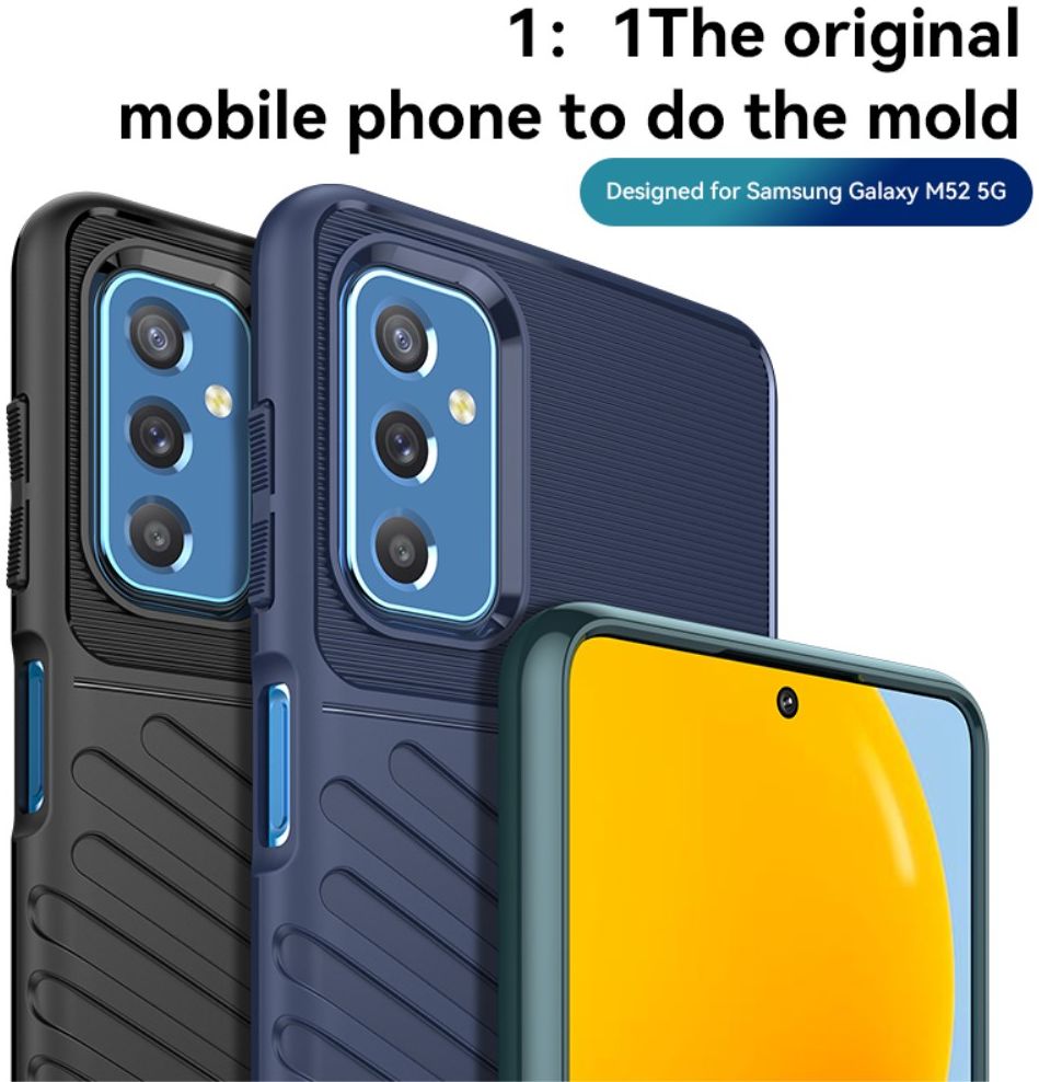 Samsung Galaxy M52 5G Hoesje Twill Thunder TPU Back Cover Zwart afbeelding 5