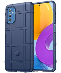 Samsung Galaxy M52 Hoesje Shock Proof Rugged Shield Back Cover Blauw