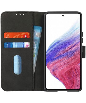 KHAZNEH Samsung Galaxy A53 Hoesje Wallet Book Case Zwart Hoesjes