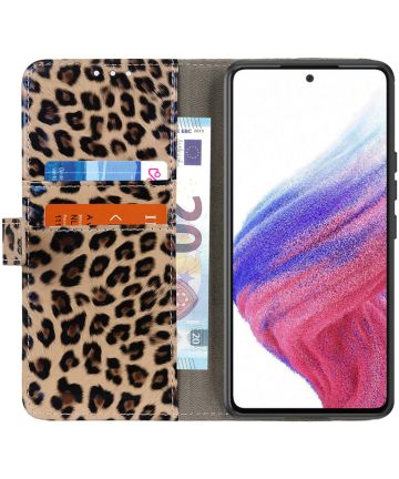 Samsung Galaxy A53 Hoesje Book Case met Luipaard Print Hoesjes