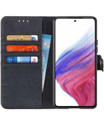 KHAZNEH Samsung Galaxy A53 Hoesje Wallet Book Case Kunstleer Zwart Hoesjes