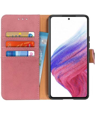 KHAZNEH Samsung Galaxy A53 Hoesje Wallet Book Case Kunstleer Roze Hoesjes