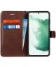 Samsung Galaxy S22 Plus Hoesje Retro Wallet Book Case met Koord Bruin