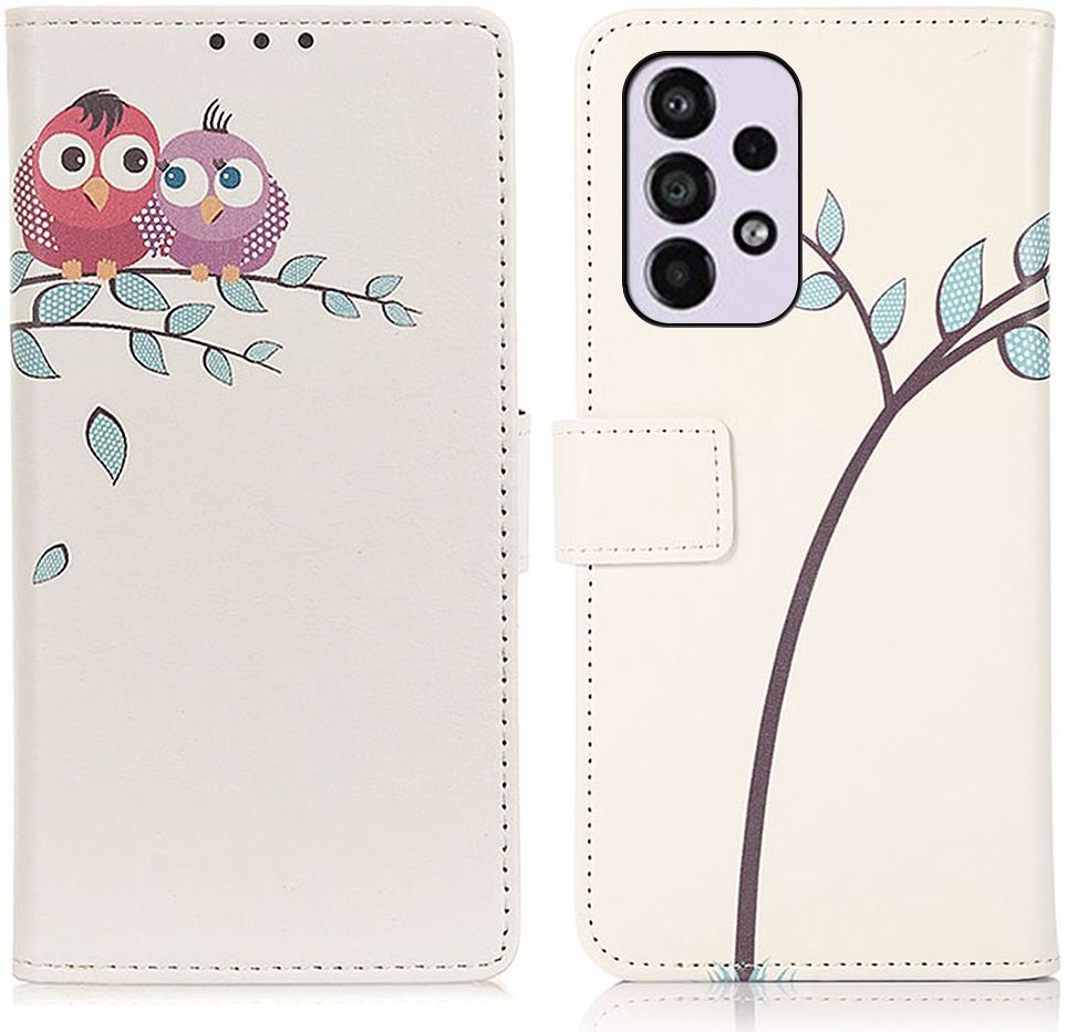 Samsung Galaxy A33 Hoesje Portemonnee Book Case Uil Print afbeelding 3