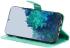 Samsung Galaxy S22 Hoesje Wallet Case met Koord Vlinder Print Groen afbeelding 5