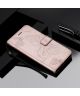 Samsung Galaxy S22 Hoesje Wallet Case met Koord Vlinder Print Goud