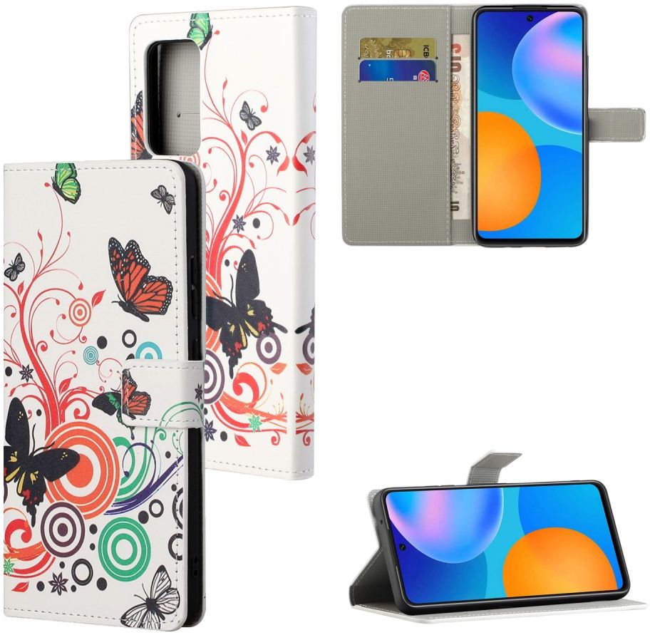 Samsung Galaxy A33 Hoesje Portemonnee Book Case Vlinder Print afbeelding 6