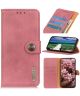 KHAZNEH Samsung Galaxy A33 Hoesje Portemonnee Book Case Roze