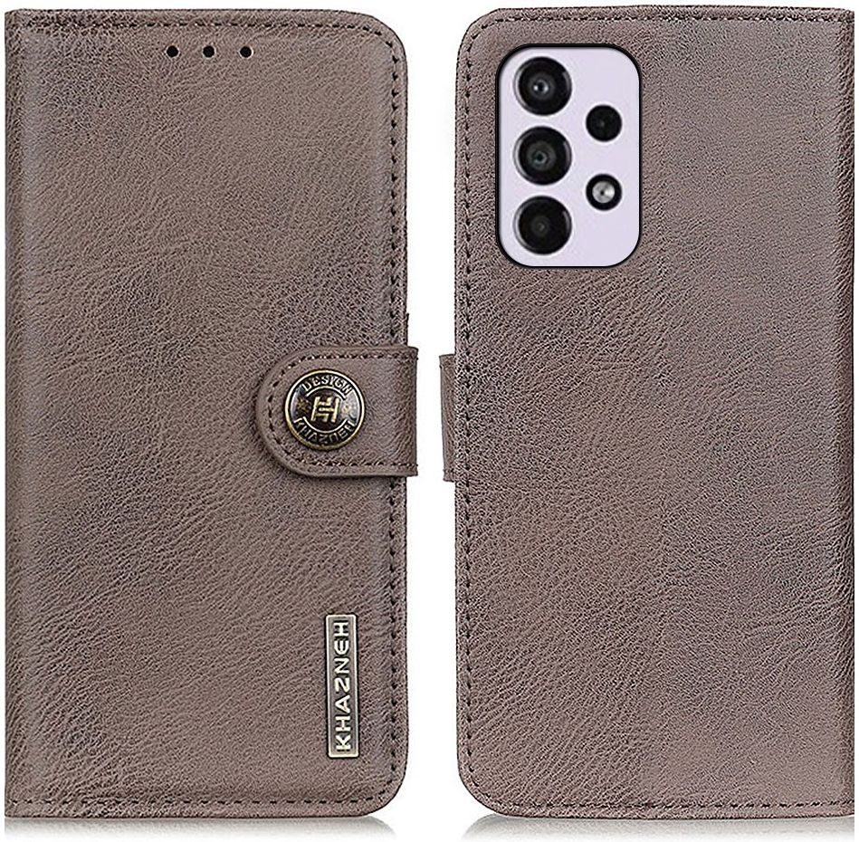 KHAZNEH Samsung Galaxy A33 Hoesje Portemonnee Book Case Grijs afbeelding 3