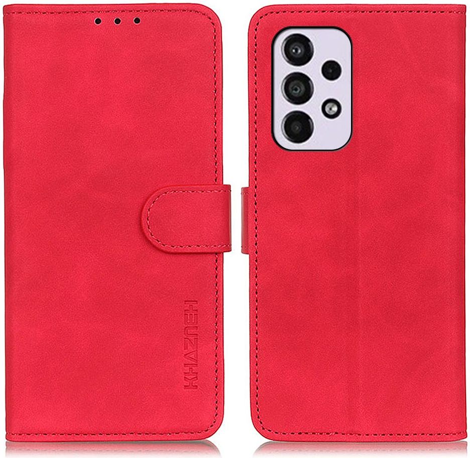 KHAZNEH Samsung Galaxy A33 Hoesje Retro Wallet Book Case Rood afbeelding 3