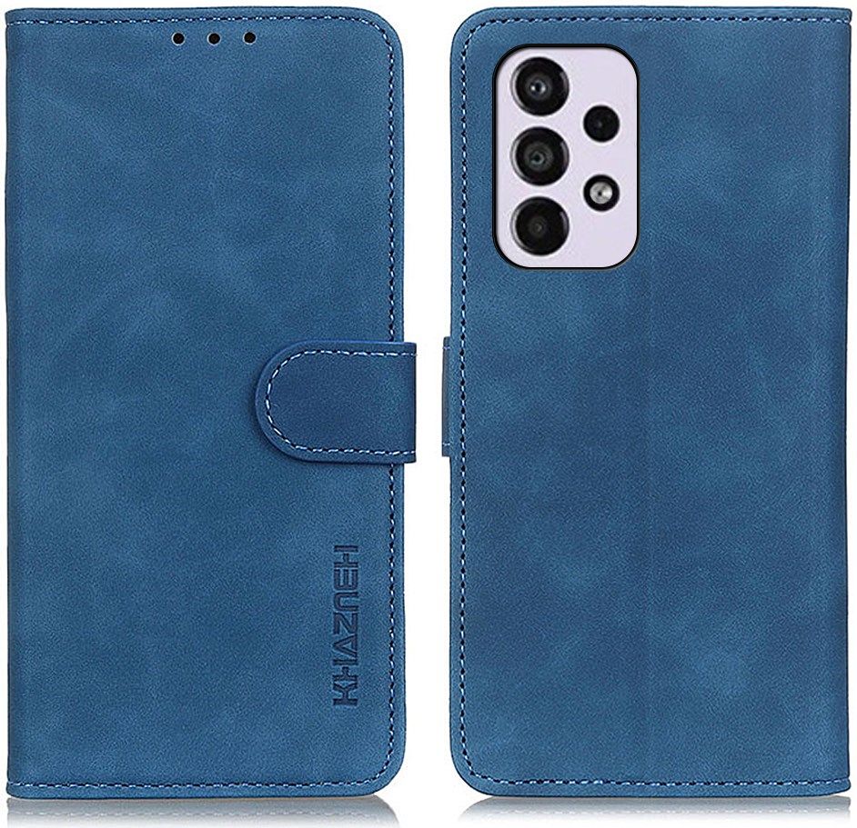 KHAZNEH Samsung Galaxy A33 Hoesje Retro Wallet Book Case Blauw afbeelding 3