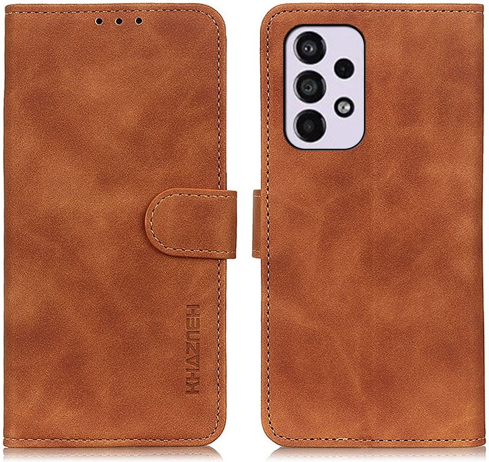 KHAZNEH Samsung Galaxy A33 Hoesje Retro Wallet Book Case Bruin afbeelding 3