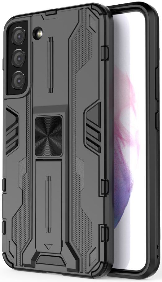 Samsung Galaxy S22 Plus Hoesje Shockproof Kickstand Back Cover Zwart afbeelding 1