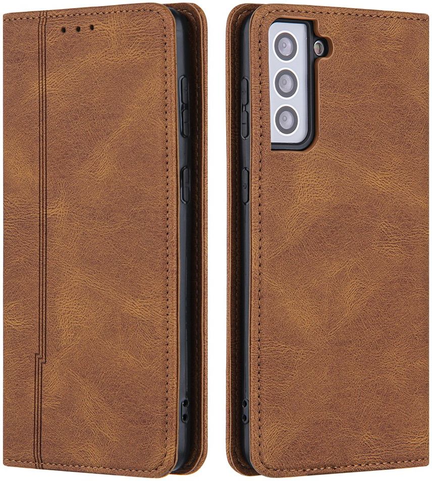 Samsung Galaxy S22 Hoesje Book Case met Pasjes Kunstleer Bruin afbeelding 3