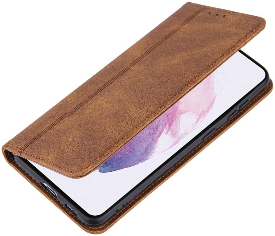 Samsung Galaxy S22 Hoesje Book Case met Pasjes Kunstleer Bruin afbeelding 2