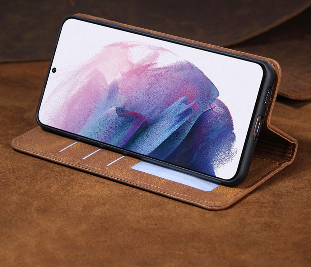 Samsung Galaxy S22 Hoesje Book Case met Pasjes Kunstleer Bruin afbeelding 7