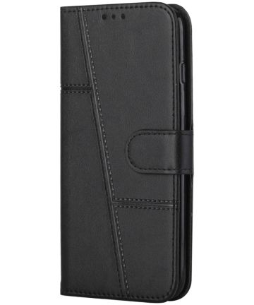 Samsung Galaxy S22 Ultra Hoesje Wallet Book Case Kunstleer Zwart Hoesjes