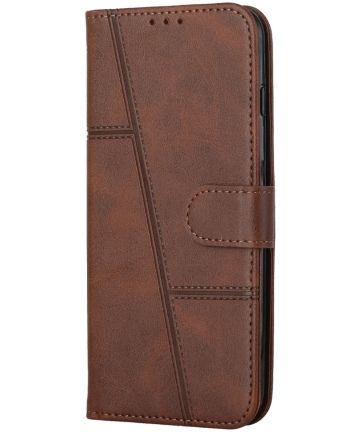 Samsung Galaxy S22 Ultra Hoesje Wallet Book Case Kunstleer Bruin Hoesjes
