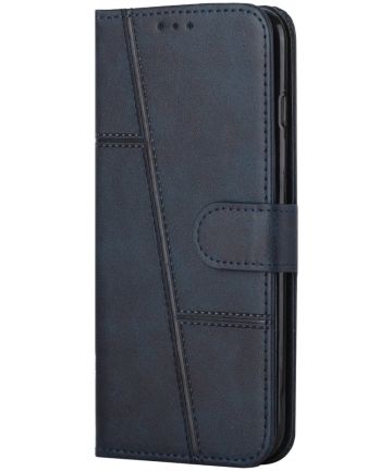 Samsung Galaxy S22 Ultra Hoesje Wallet Book Case Kunstleer Blauw Hoesjes
