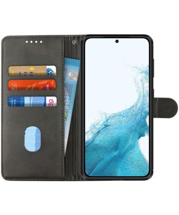 Samsung Galaxy S22 Hoesje Vintage Wallet Book Case Zwart Hoesjes